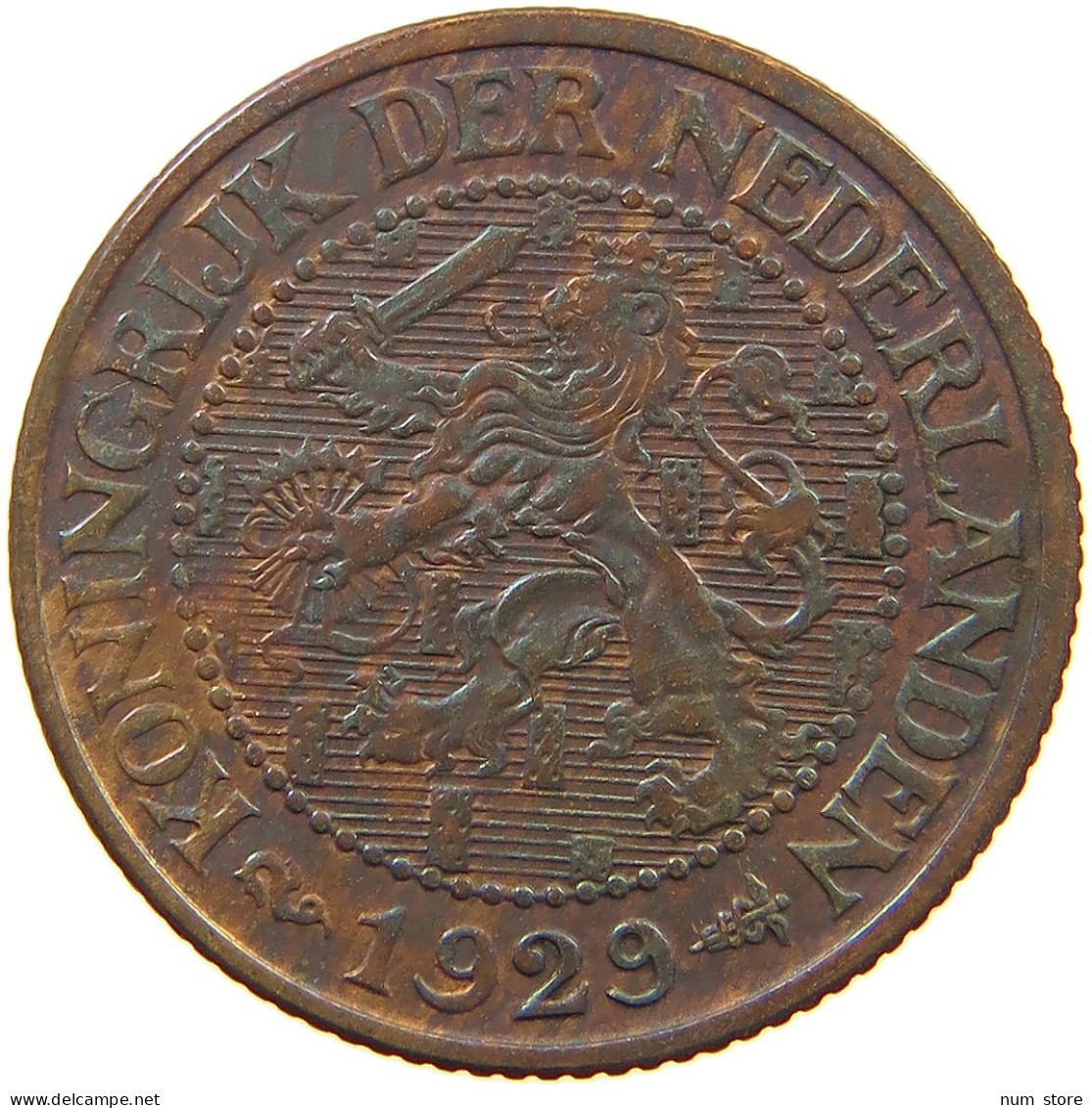 NETHERLANDS 2 1/2 CENTS 1929 Wilhelmina 1890-1948 #a062 0559 - 2.5 Cent