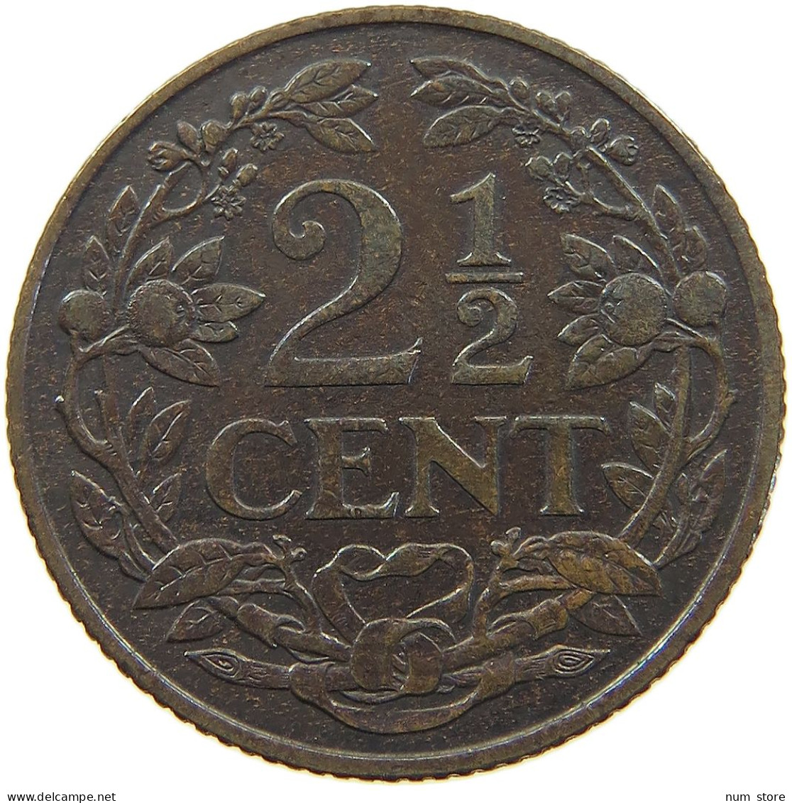 NETHERLANDS 2 1/2 CENTS 1918 Wilhelmina 1890-1948 #c080 0657 - 2.5 Cent