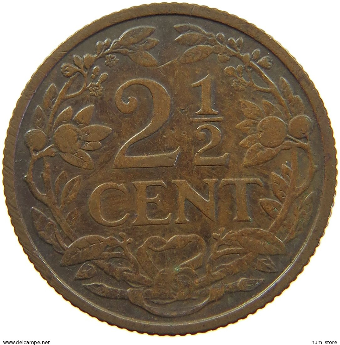 NETHERLANDS 2 1/2 CENTS 1912 Wilhelmina 1890-1948 #s013 0001 - 2.5 Cent