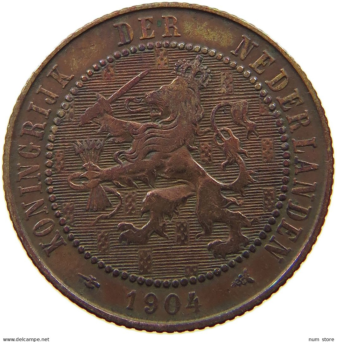 NETHERLANDS 2 1/2 CENTS 1904 Wilhelmina 1890-1948 #s050 0367 - 2.5 Cent