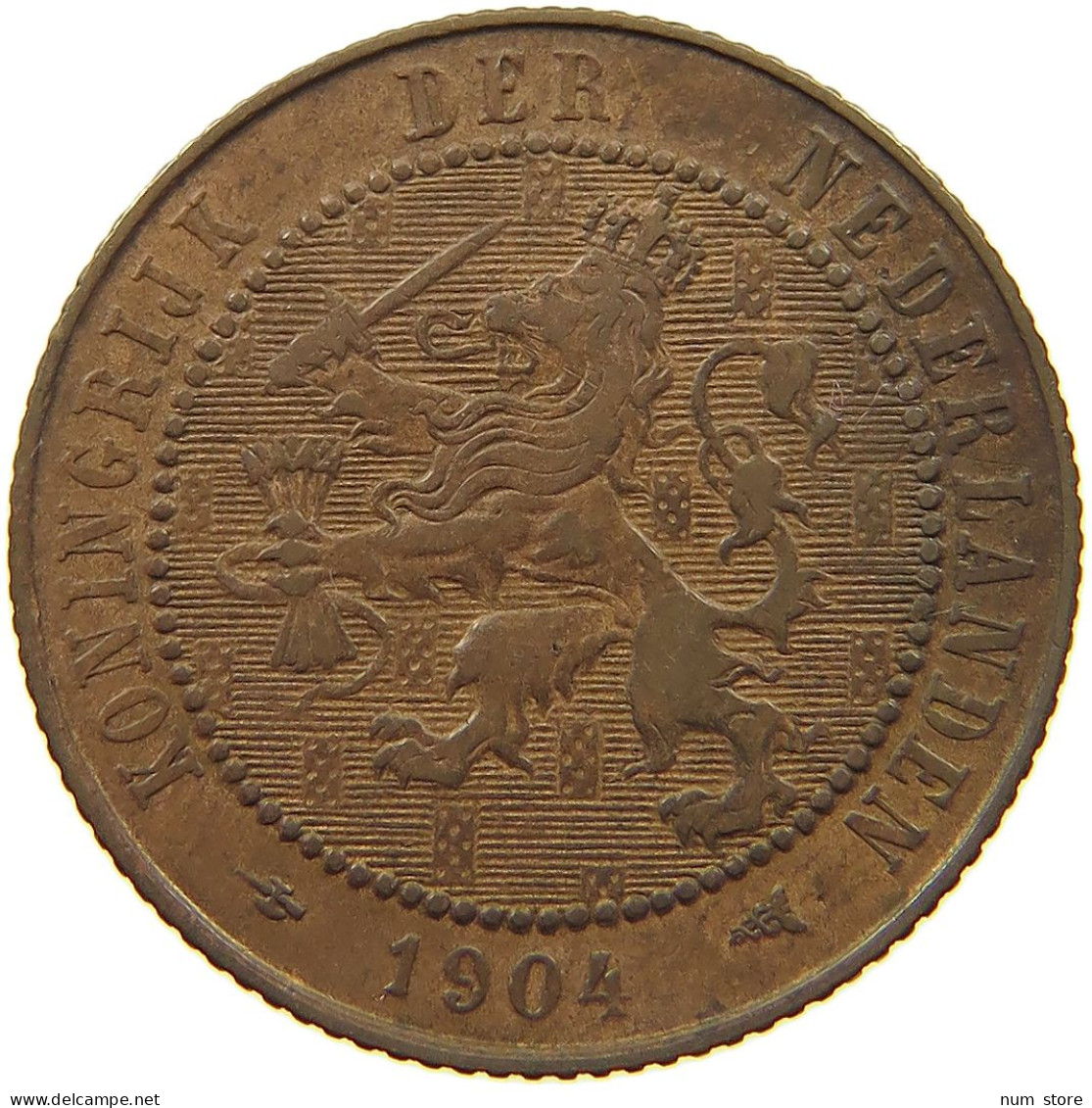 NETHERLANDS 2 1/2 CENTS 1904 Wilhelmina 1890-1948 #a011 0565 - 2.5 Centavos