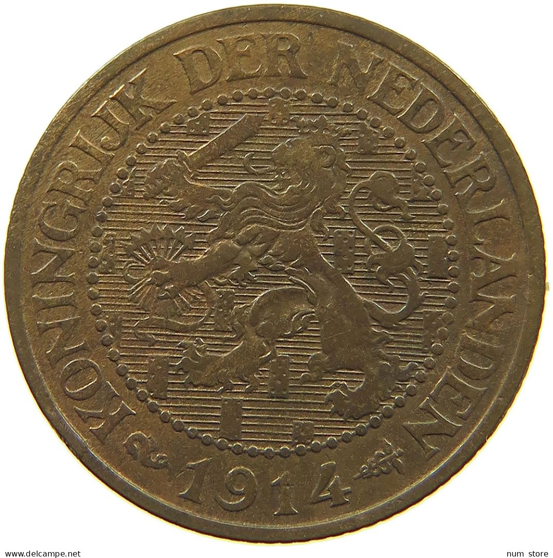 NETHERLANDS 2 1/2 CENTS 1914 Wilhelmina 1890-1948 #a085 0107 - 2.5 Cent