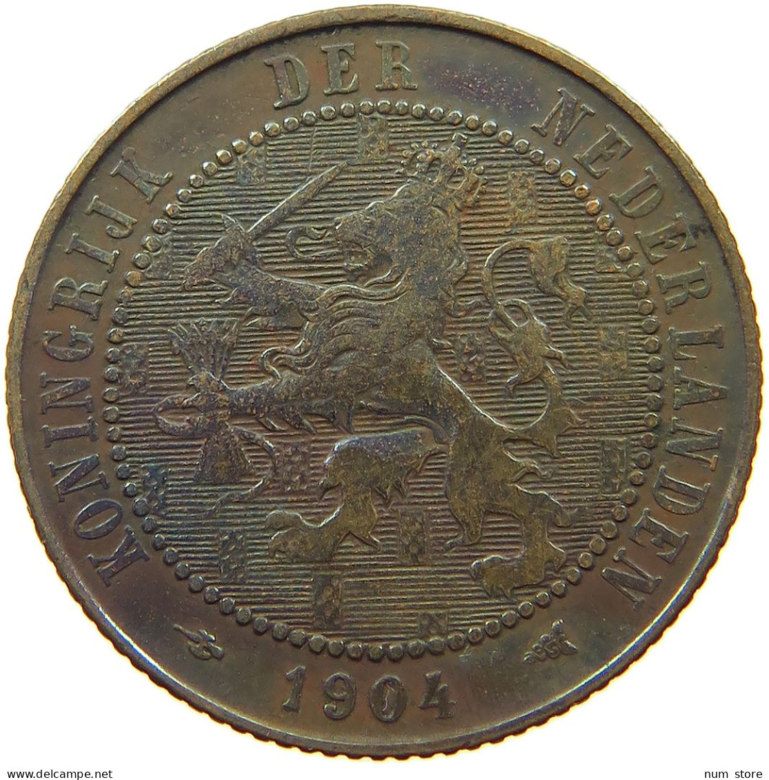 NETHERLANDS 2 1/2 CENTS 1904 Wilhelmina 1890-1948 #a011 0013 - 2.5 Centavos