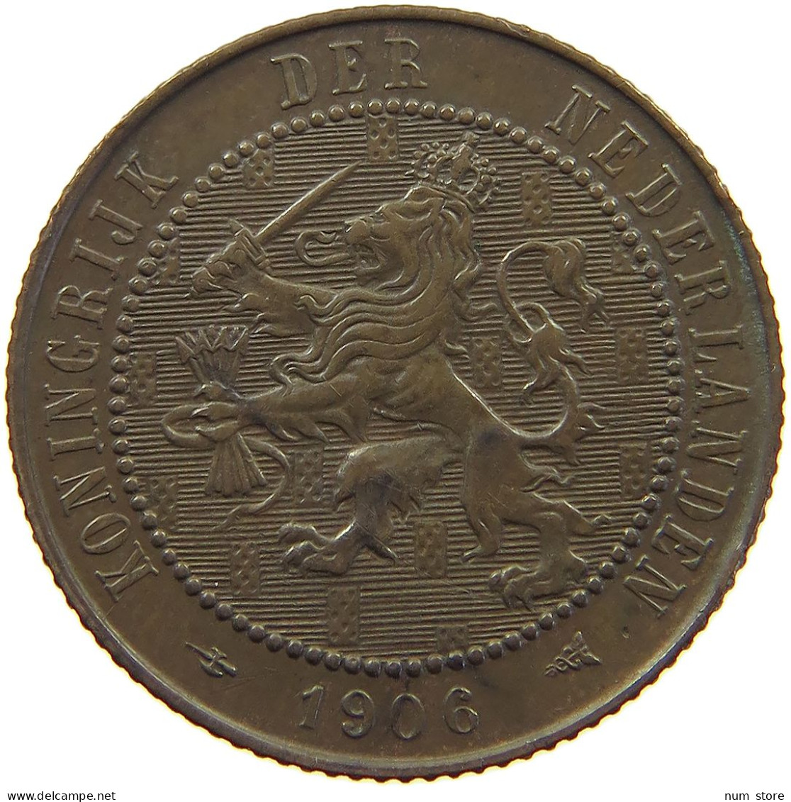 NETHERLANDS 2 1/2 CENTS 1906 Wilhelmina 1890-1948 #c054 0193 - 2.5 Cent