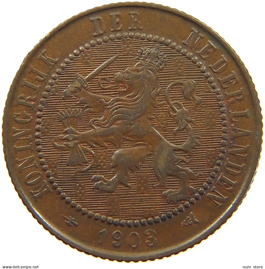 NETHERLANDS 2 1/2 CENTS 1903 Wilhelmina 1890-1948 #c046 0177 - 2.5 Cent