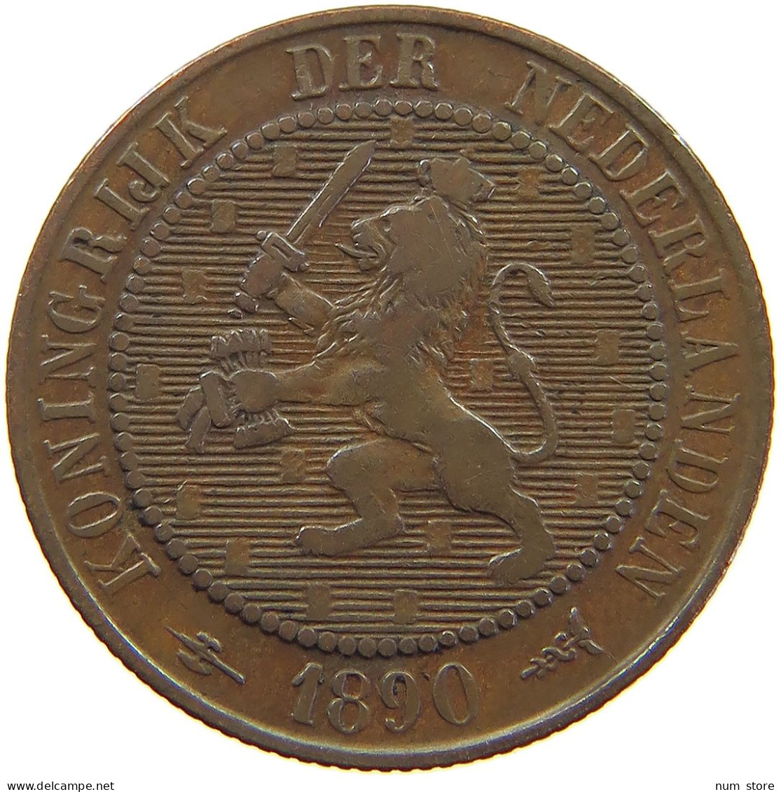 NETHERLANDS 2 1/2 CENTS 1890 Wilhelmina 1890-1948 #a062 0551 - 2.5 Cent