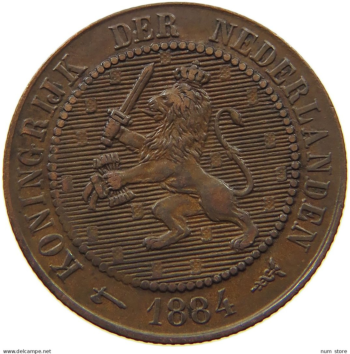 NETHERLANDS 2 1/2 CENTS 1884 Willem III. 1849-1890 #s050 0365 - 1849-1890 : Willem III