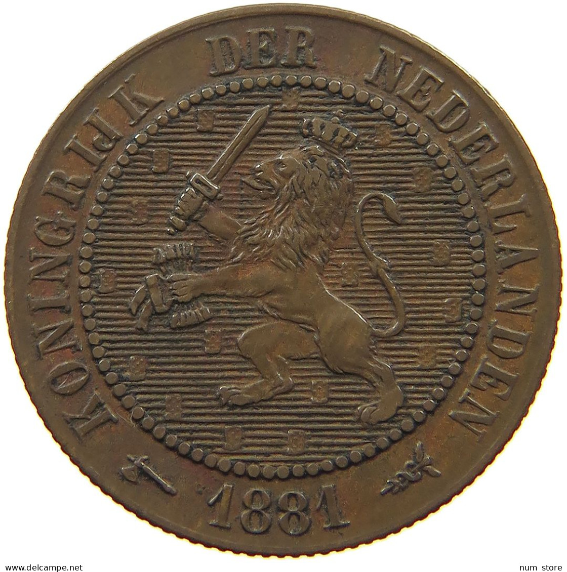 NETHERLANDS 2 1/2 CENTS 1881 Willem III. 1849-1890 #a011 0575 - 1849-1890 : Willem III