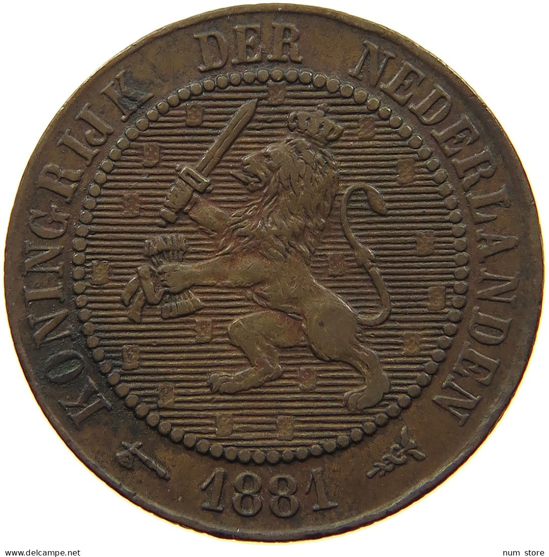 NETHERLANDS 2 1/2 CENTS 1881 Willem III. 1849-1890 #a095 0339 - 1849-1890 : Willem III