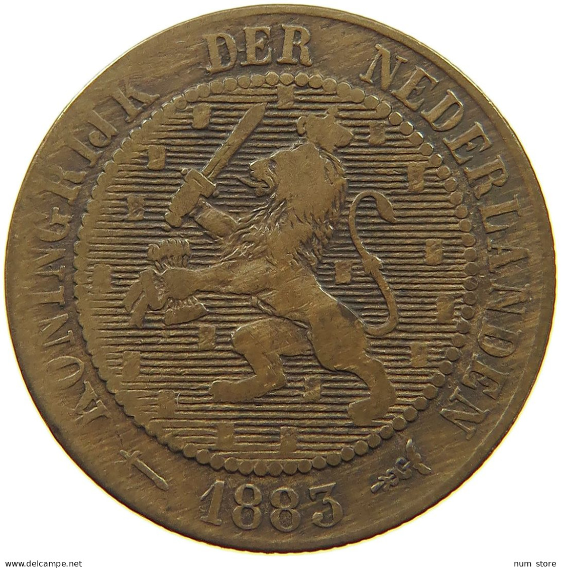 NETHERLANDS 2 1/2 CENTS 1883 Willem III. 1849-1890 RARE #a085 0103 - 1849-1890: Willem III.