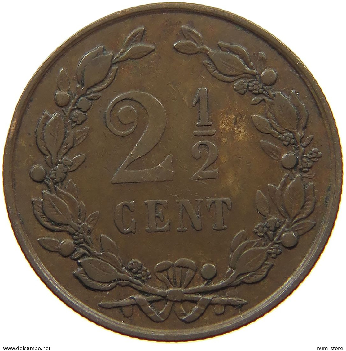 NETHERLANDS 2 1/2 CENTS 1880 Willem III. 1849-1890 #s077 0615 - 1849-1890 : Willem III