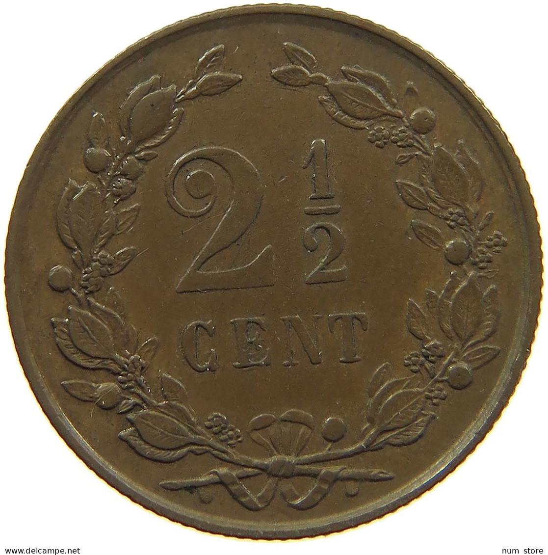 NETHERLANDS 2 1/2 CENTS 1880 Willem III. 1849-1890 #s021 0261 - 1849-1890: Willem III.