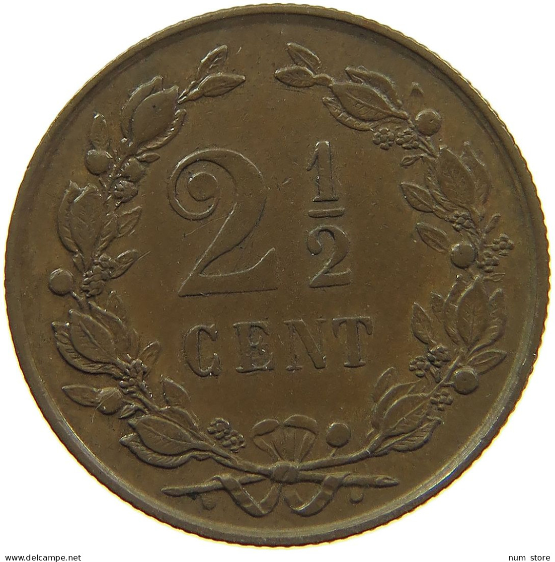 NETHERLANDS 2 1/2 CENTS 1880 Willem III. 1849-1890 #s021 0261 - 1849-1890 : Willem III