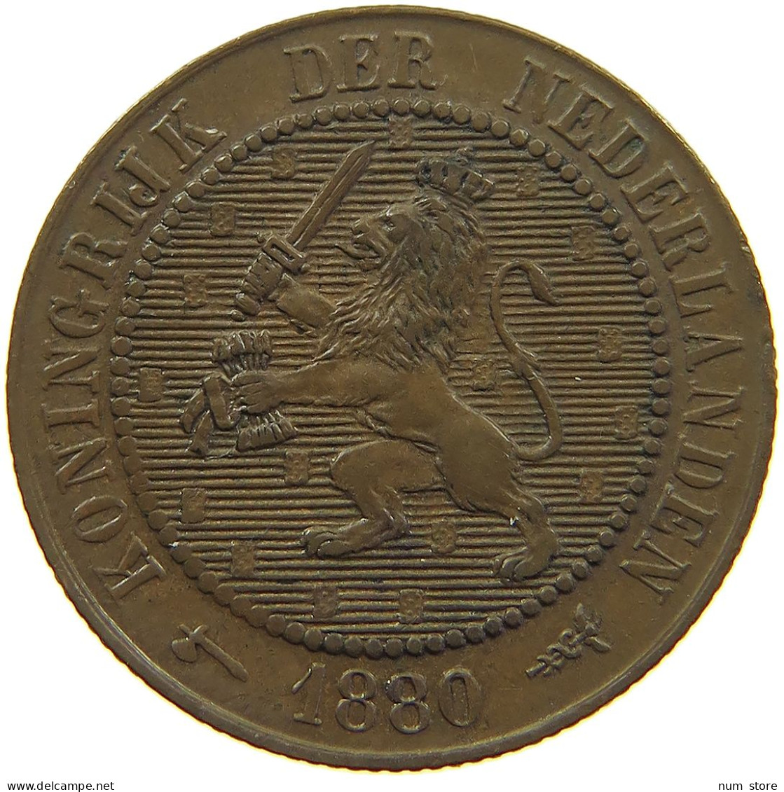 NETHERLANDS 2 1/2 CENTS 1880 Willem III. 1849-1890 #s021 0261 - 1849-1890 : Willem III