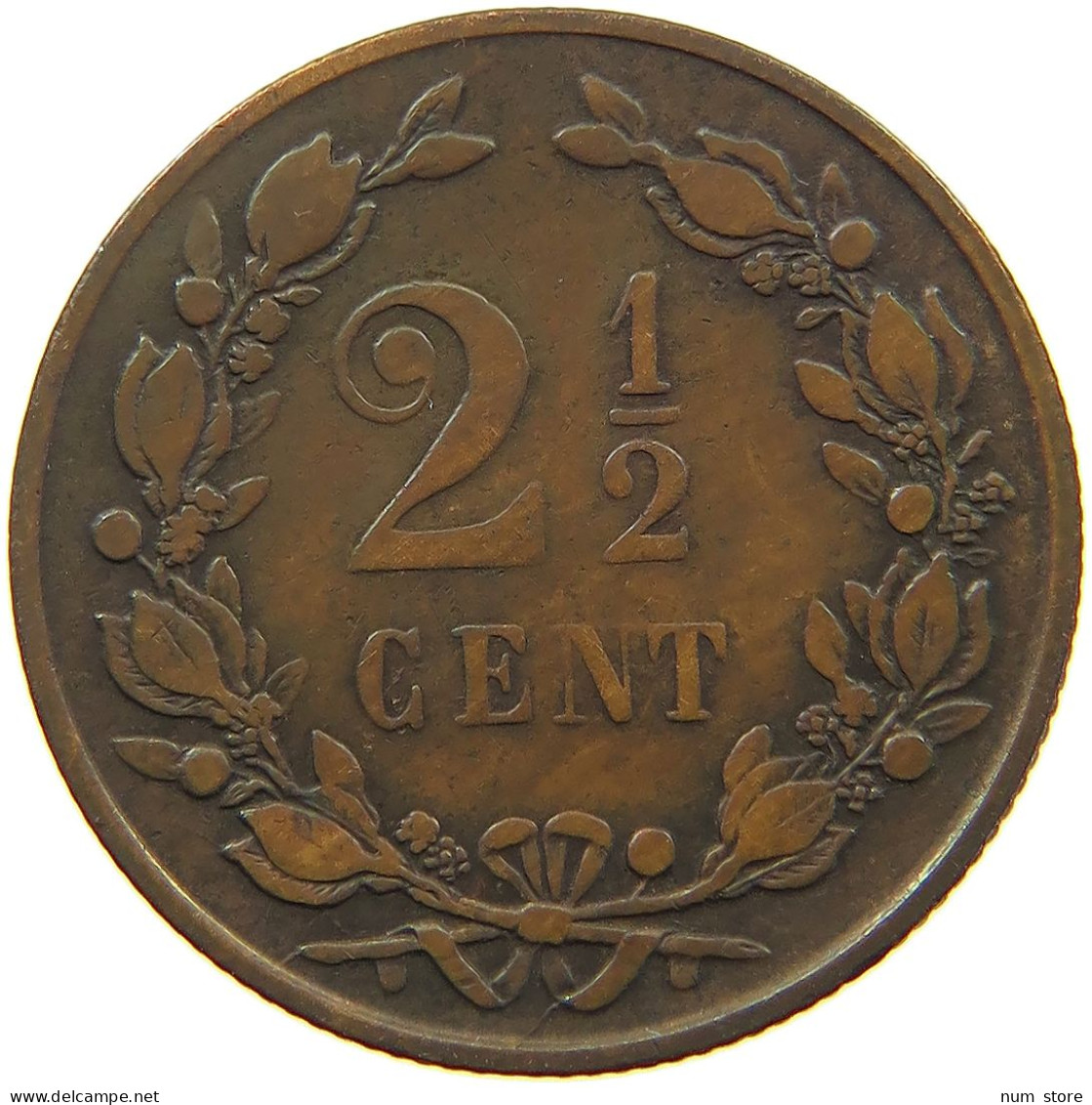 NETHERLANDS 2 1/2 CENTS 1877 Willem III. 1849-1890 #a085 0125 - 1849-1890 : Willem III