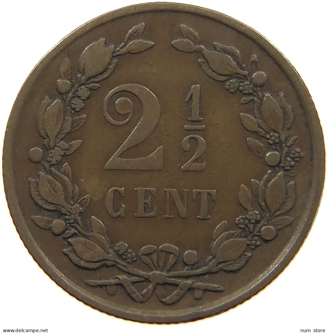 NETHERLANDS 2 1/2 CENTS 1877 Willem III. 1849-1890 #c080 0511 - 1849-1890 : Willem III