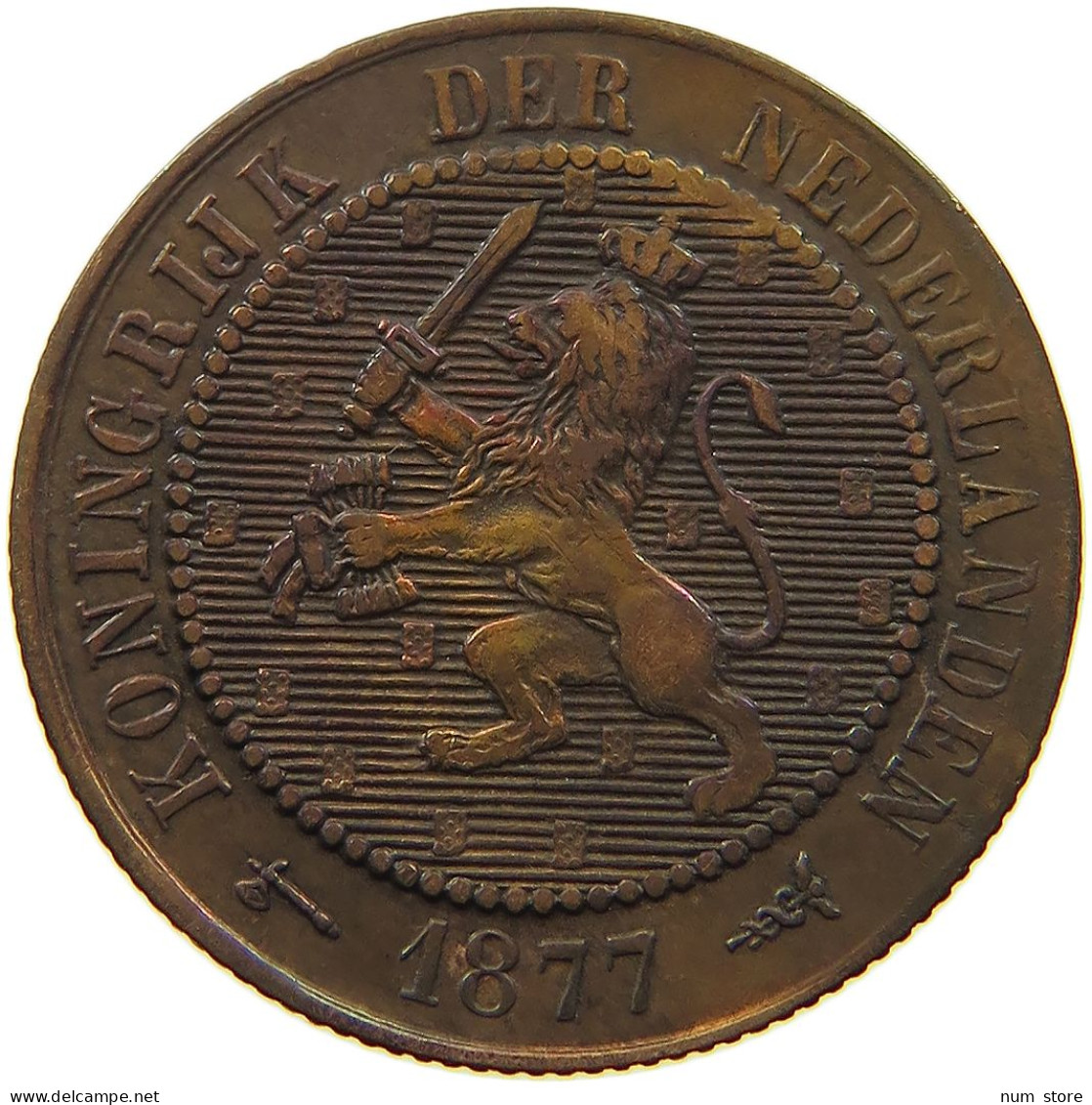 NETHERLANDS 2 1/2 CENTS 1877 Willem III. 1849-1890 #s050 0355 - 1849-1890 : Willem III