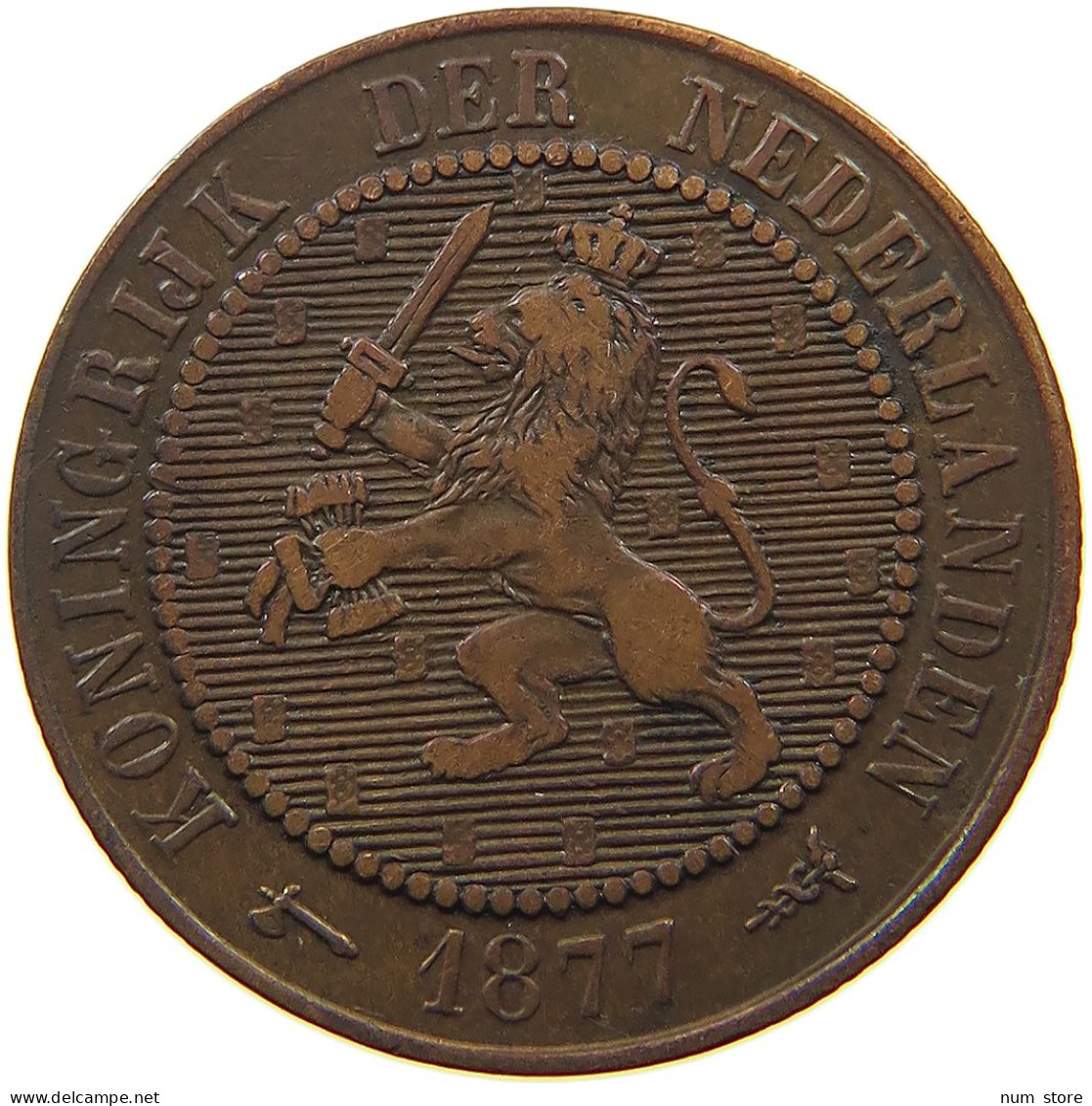 NETHERLANDS 2 1/2 CENTS 1877 Willem III. 1849-1890 #s050 0363 - 1849-1890 : Willem III