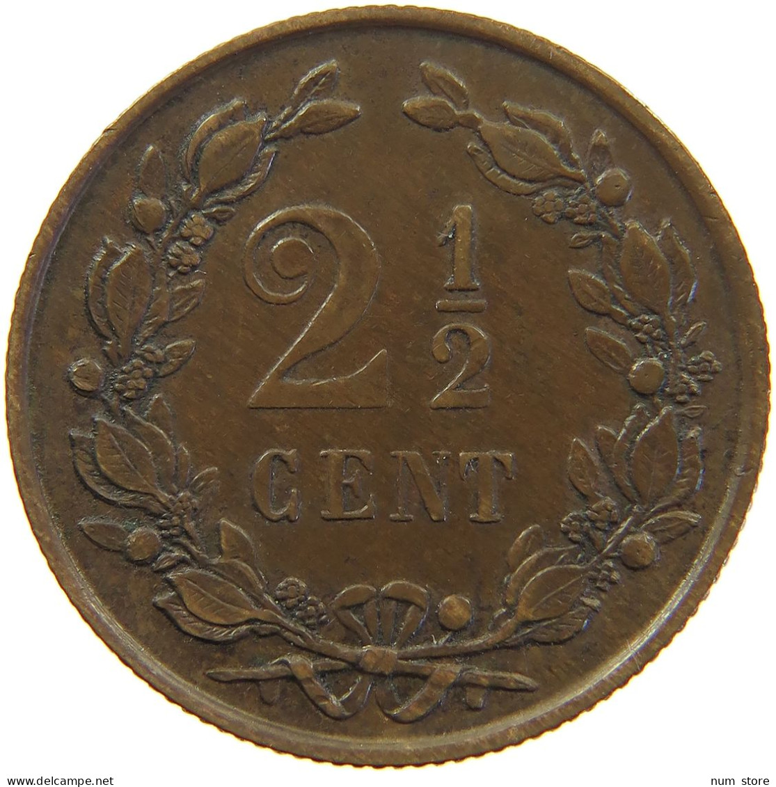 NETHERLANDS 2 1/2 CENTS 1877 Willem III. 1849-1890 #s024 0053 - 1849-1890 : Willem III