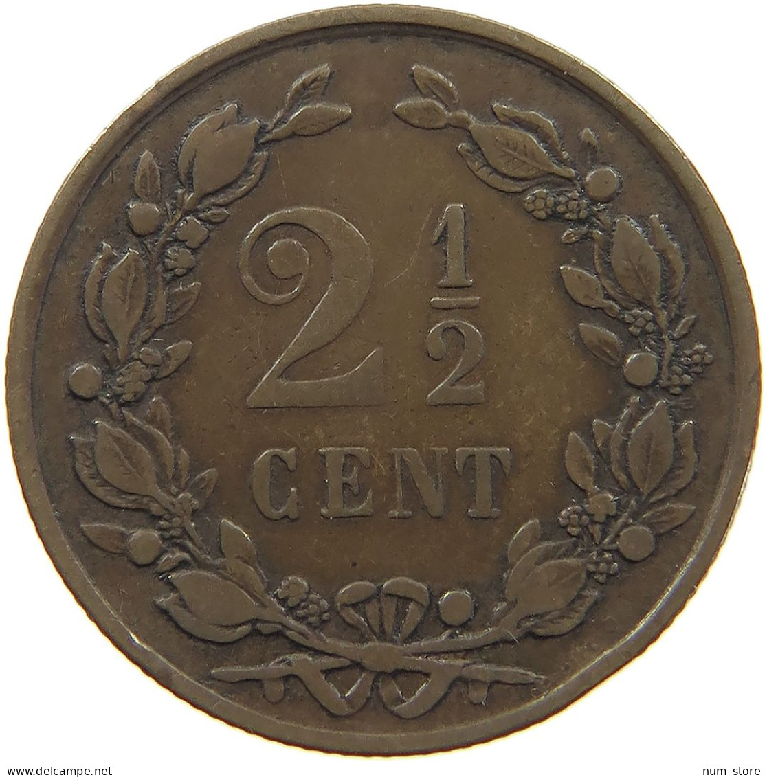 NETHERLANDS 2 1/2 CENTS 1877 Willem III. 1849-1890 #c080 0513 - 1849-1890 : Willem III