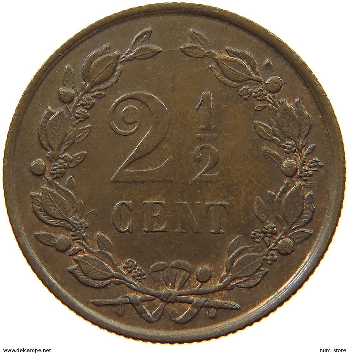 NETHERLANDS 2 1/2 CENT 1890 Willem III. 1849-1890 #t146 0161 - 1849-1890 : Willem III