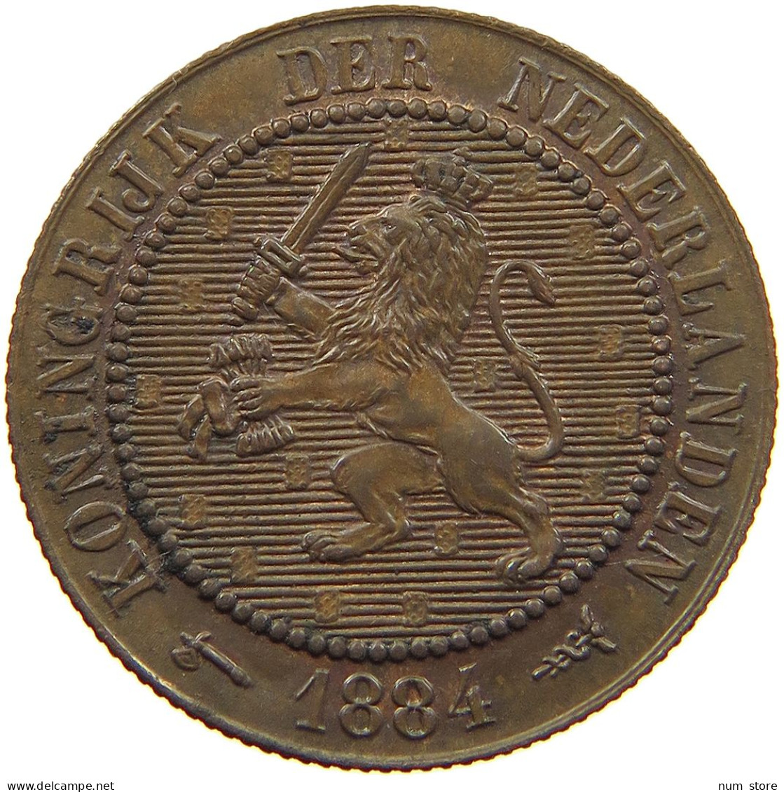 NETHERLANDS 2 1/2 CENT 1884 Willem III. 1849-1890 #t083 0549 - 1849-1890 : Willem III