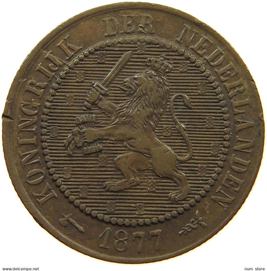 NETHERLANDS 2 1/2 CENTS 1877 Willem III. 1849-1890 #a085 0109 - 1849-1890: Willem III.