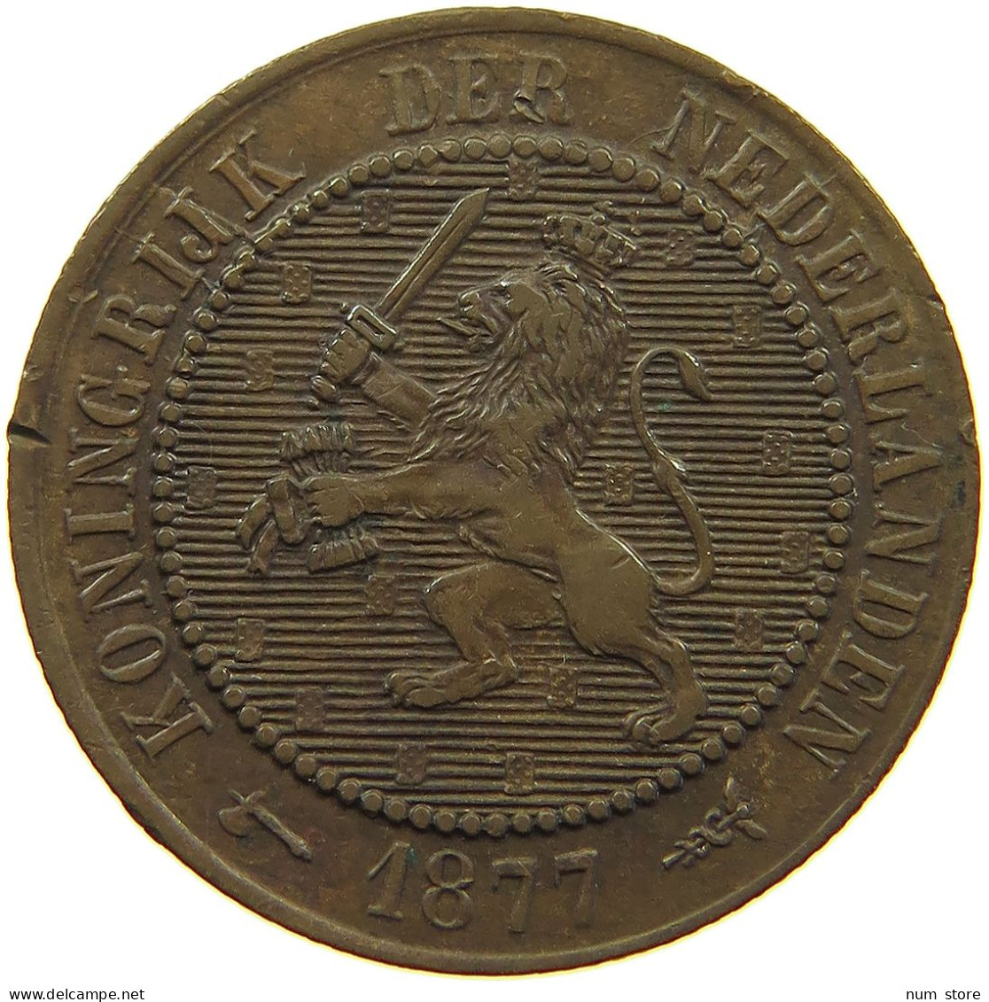 NETHERLANDS 2 1/2 CENTS 1877 Willem III. 1849-1890 #a085 0109 - 1849-1890 : Willem III