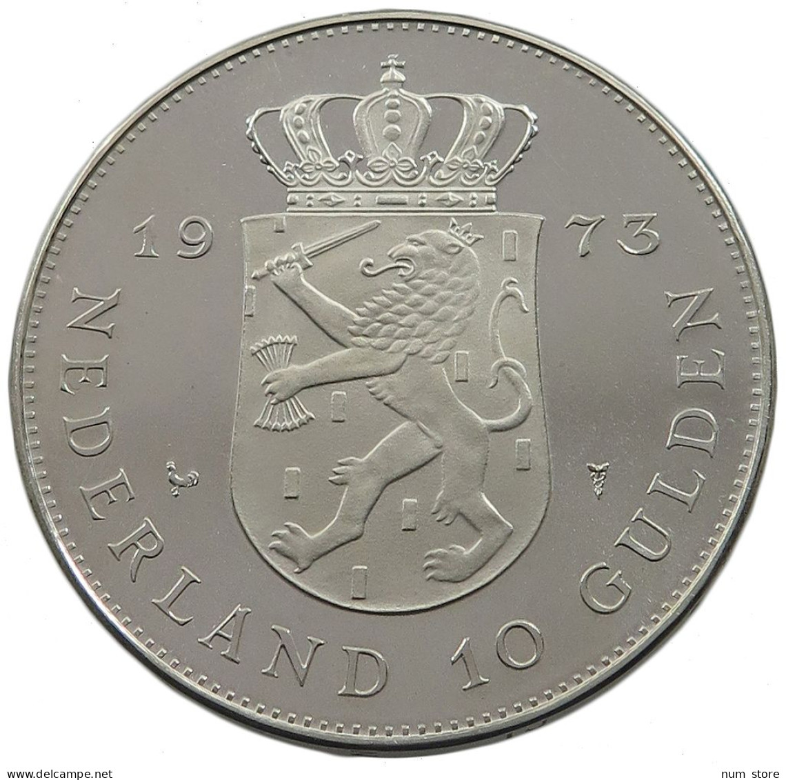 NETHERLANDS 10 GULDEN 1973  #w033 0089 - Ohne Zuordnung