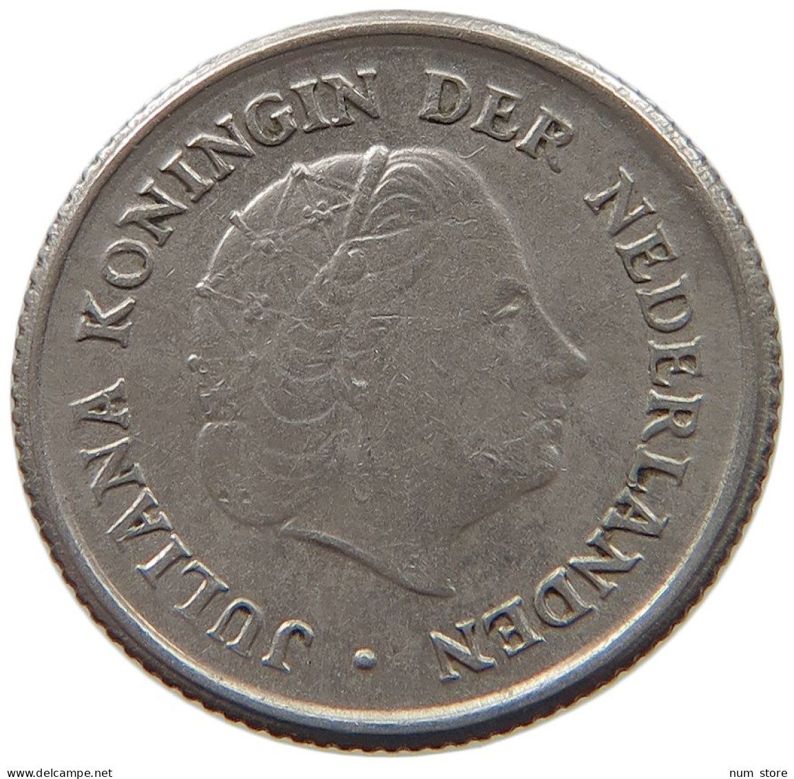 NETHERLANDS 10 CENTS 1948 Wilhelmina 1890-1948 MINTING ERROR WEAK STRUCK #c011 0747 - 10 Cent