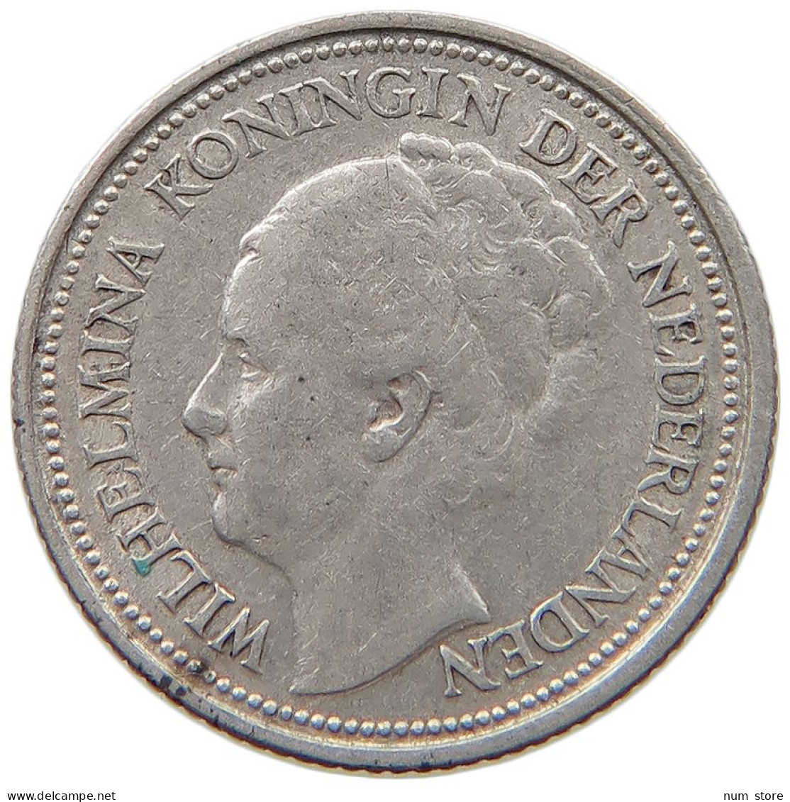NETHERLANDS 10 CENTS 1930 Wilhelmina 1890-1948 DOUBLE STRUCK 3 #a033 0217 - 10 Cent