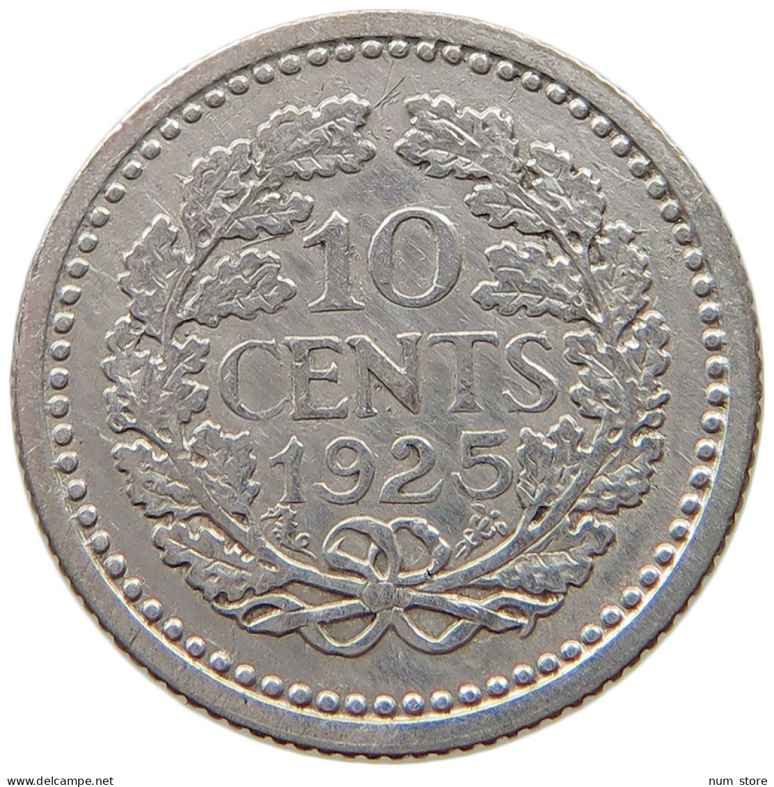 NETHERLANDS 10 CENTS 1925 Wilhelmina 1890-1948 #a004 0431 - 10 Cent