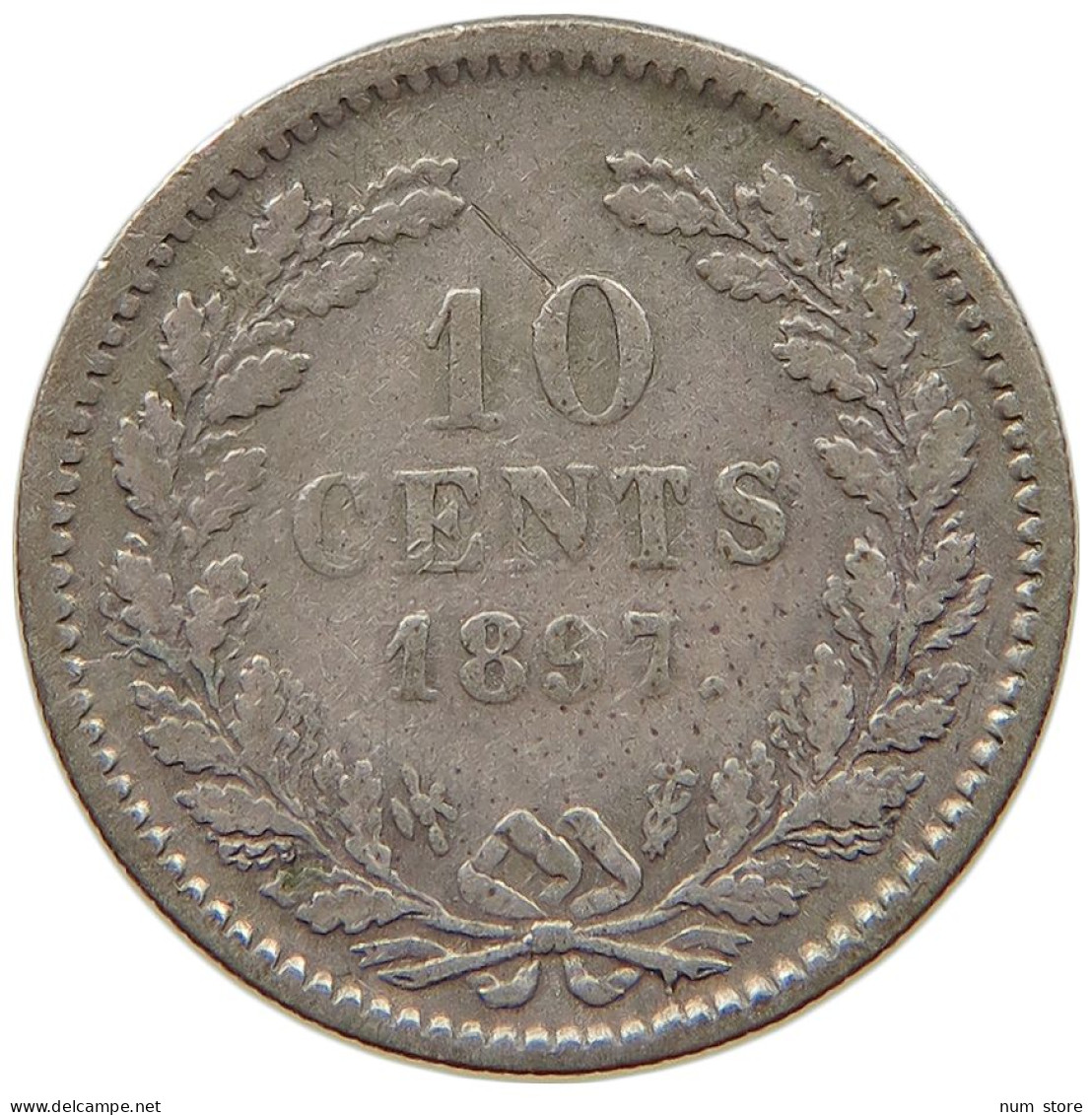 NETHERLANDS 10 CENTS 1897 Wilhelmina 1890-1948 #c052 0161 - 10 Centavos