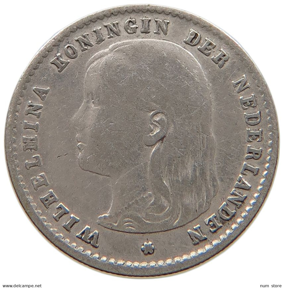 NETHERLANDS 10 CENTS 1897 Wilhelmina 1890-1948 #a044 1069 - 10 Cent