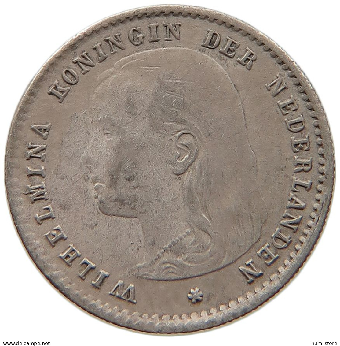 NETHERLANDS 10 CENTS 1897 Wilhelmina 1890-1948 #s031 0281 - 10 Centavos