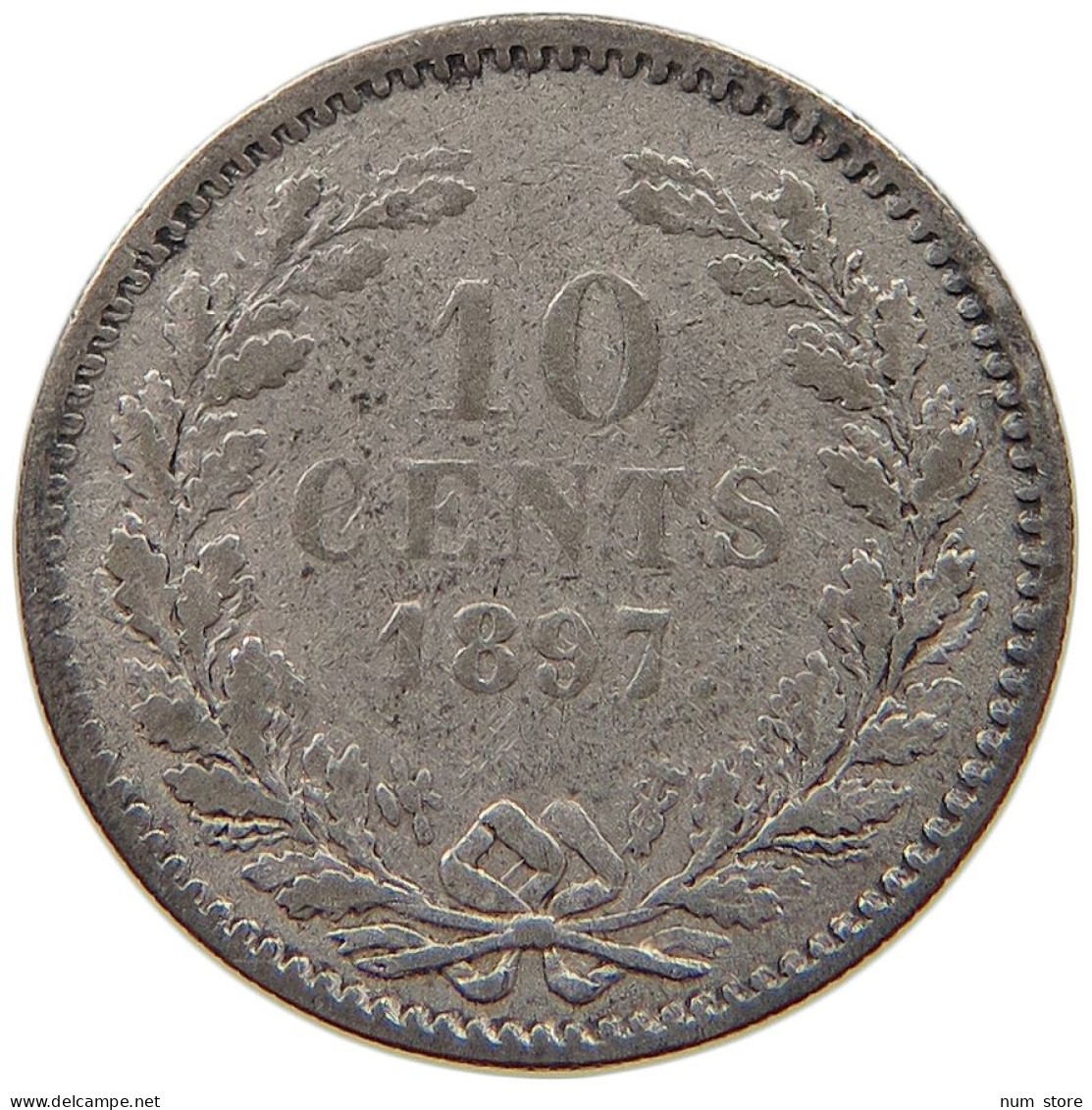 NETHERLANDS 10 CENTS 1897 Wilhelmina 1890-1948 #T068 0323 - 10 Cent