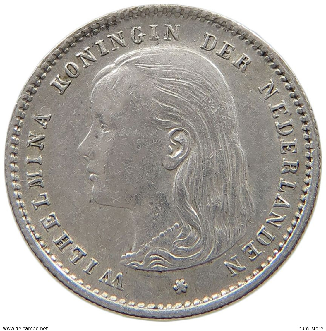 NETHERLANDS 10 CENTS 1894 Wilhelmina 1890-1948 #t005 0299 - 10 Cent