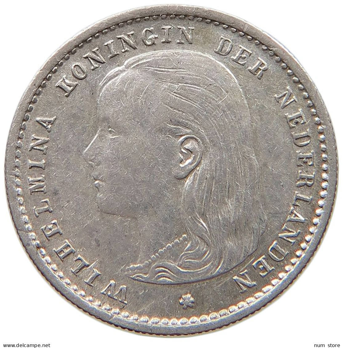 NETHERLANDS 10 CENTS 1894 Wilhelmina 1890-1948 #t113 0135 - 10 Cent