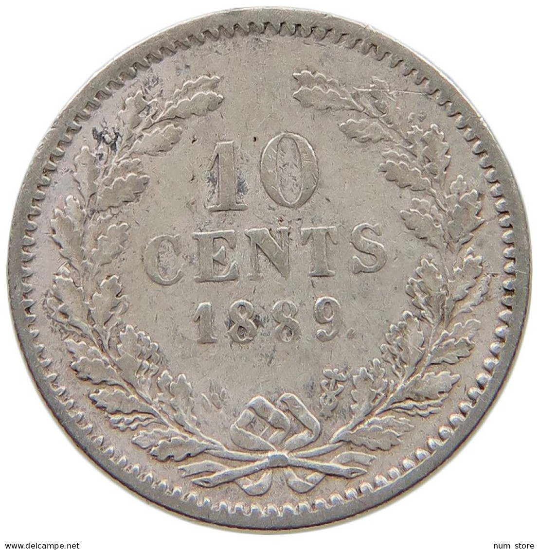 NETHERLANDS 10 CENTS 1889 Willem III. 1849-1890 #c025 0217 - 1849-1890: Willem III.