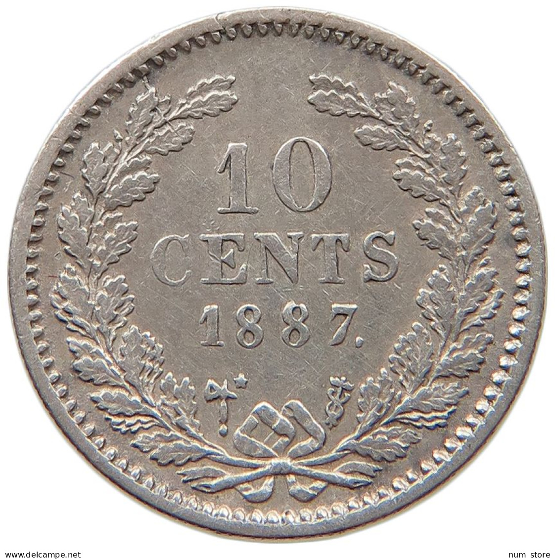 NETHERLANDS 10 CENTS 1887 Willem III. 1849-1890 #t083 0037 - 1849-1890 : Willem III