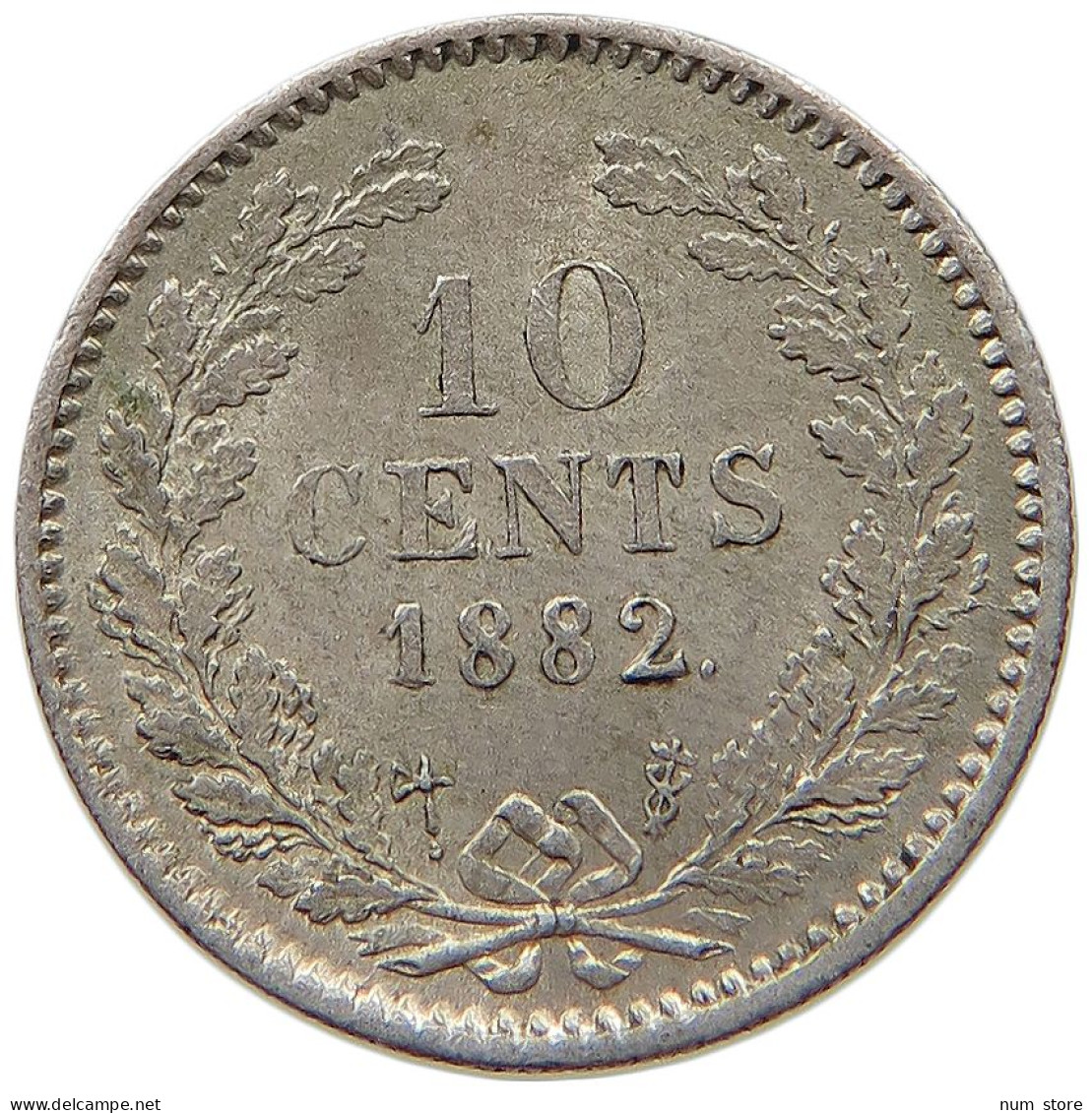 NETHERLANDS 10 CENTS 1882 Willem III. 1849-1890 #t095 0735 - 1849-1890 : Willem III