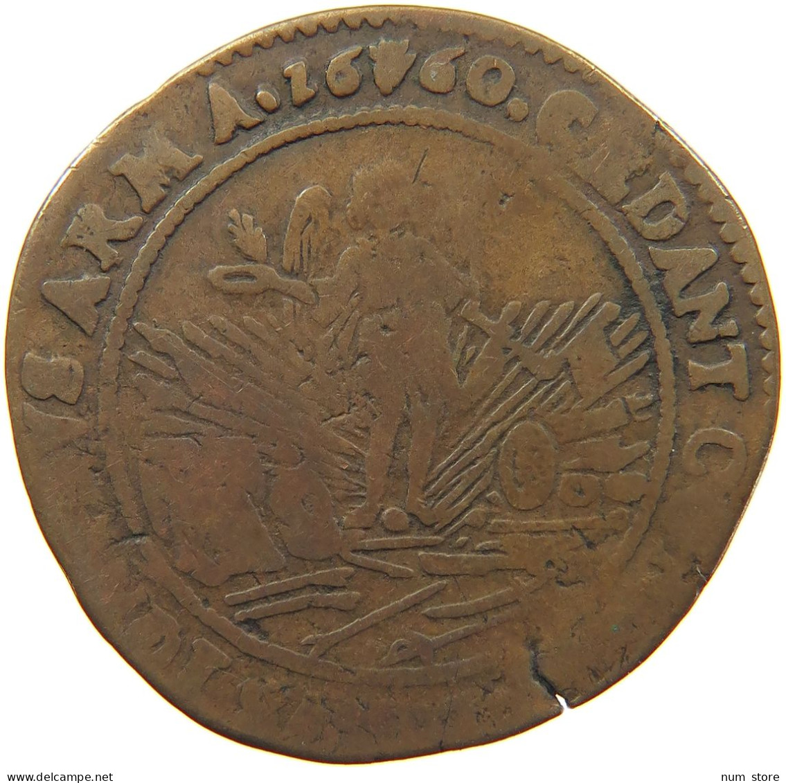 NETHERLANDS RECHENPFENNIG 1660 JETON 1660 ANVERS PAIX DES PYRENEES #s021 0385 - …-1795 : Période Ancienne