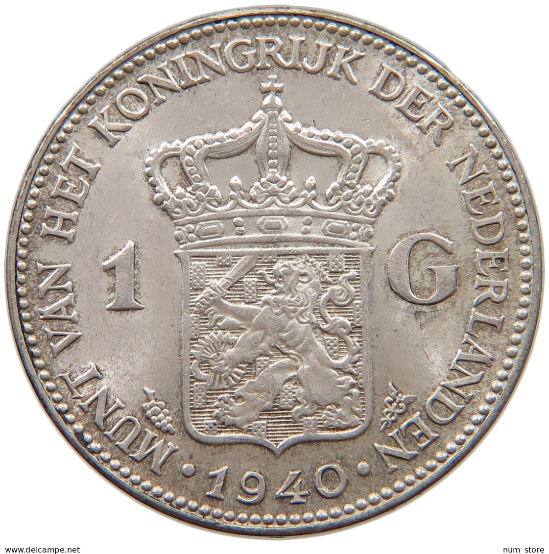 NETHERLANDS GULDEN 1940 Wilhelmina 1890-1948 #t111 0065 - 1 Gulden