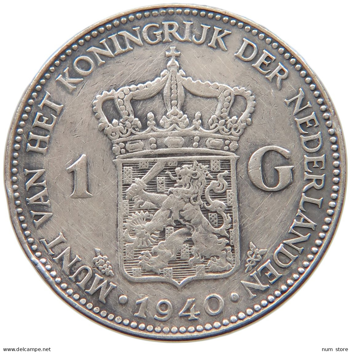 NETHERLANDS GULDEN 1940 Wilhelmina 1890-1948 #c081 0687 - 1 Gulden