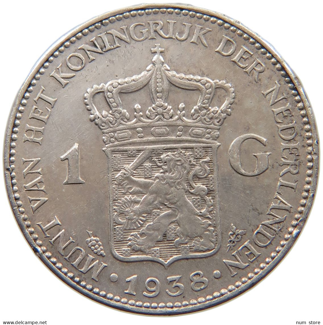 NETHERLANDS GULDEN 1938 Wilhelmina 1890-1948 #c001 0005 - 1 Gulden