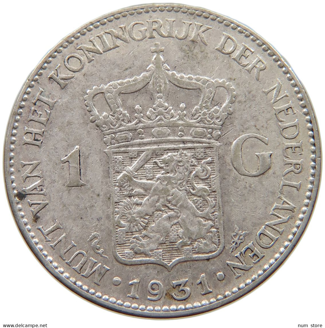 NETHERLANDS GULDEN 1931 Wilhelmina 1890-1948 #c049 0291 - 1 Gulden