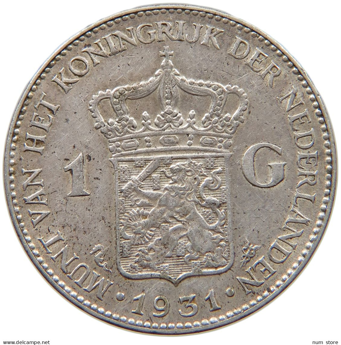 NETHERLANDS GULDEN 1931 Wilhelmina 1890-1948 #c038 0415 - 1 Gulden