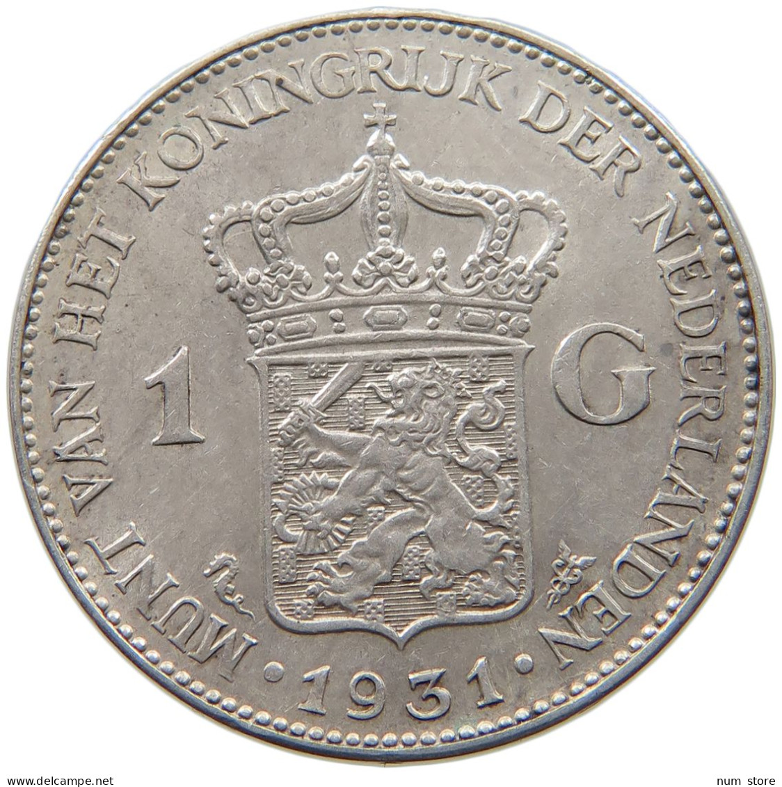 NETHERLANDS GULDEN 1931 Wilhelmina 1890-1948 #a020 0243 - 1 Gulden