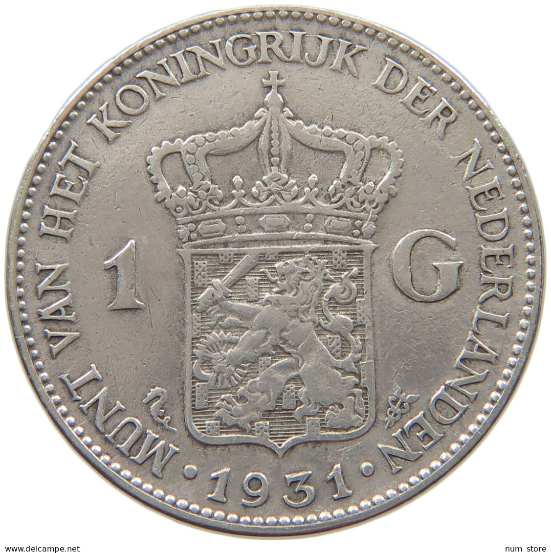 NETHERLANDS GULDEN 1931 Wilhelmina 1890-1948 #a003 0171 - 1 Gulden