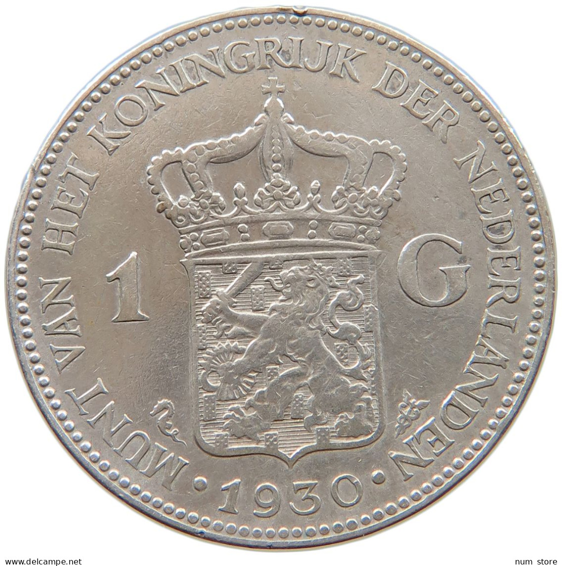 NETHERLANDS GULDEN 1930 Wilhelmina 1890-1948 #c068 0385 - 1 Gulden